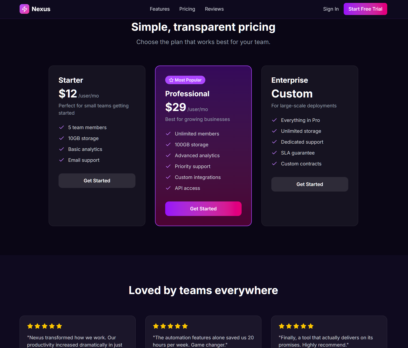 SaaS Product Landing preview